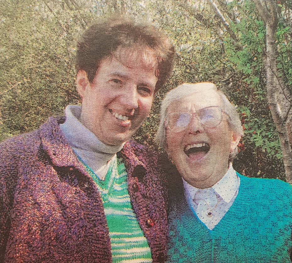 Pleased to see a blood relative for the first time in half a century, Esther Hippe (right) shares...
