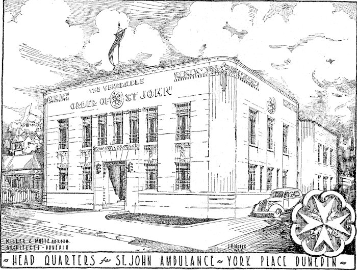 An illustration of the new St John Ambulance headquarters in June 1937 on the occasion of the...