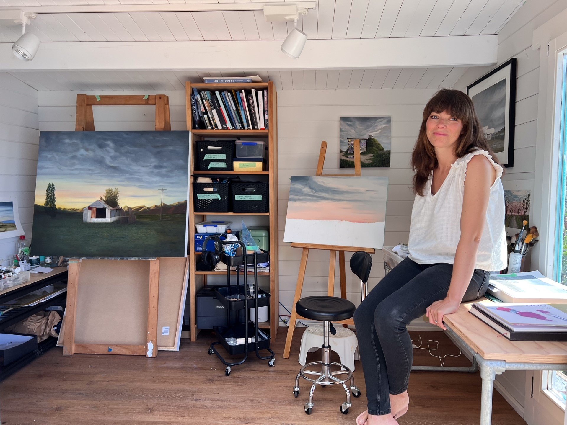 Zoe Marsden enjoys working from her garden studio in Wellington. PHOTOS: SUPPLIED