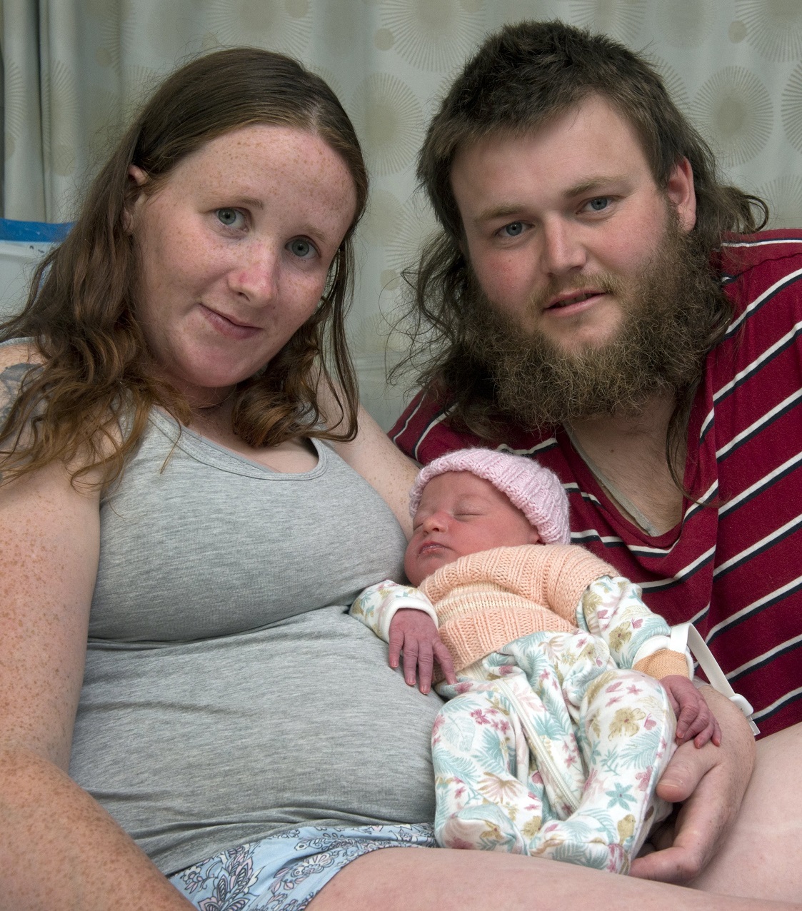 Finally resting up in Dunedin Hospital yesterday are Milton mother Rebecca Wright, her partner...