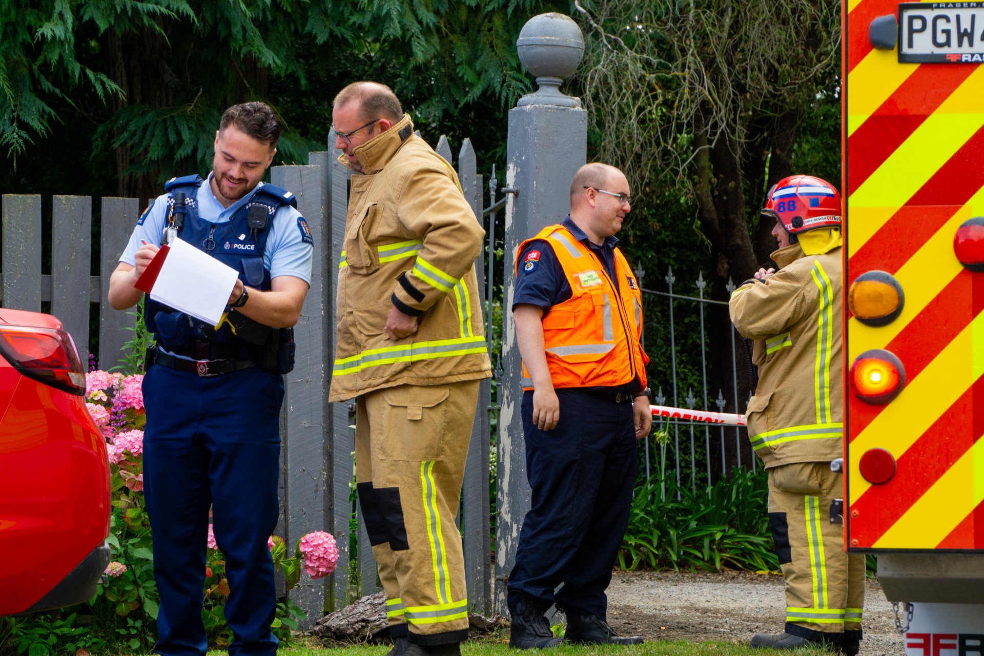 Emergency services at the scene today. PHOTO: WYATT RYDER