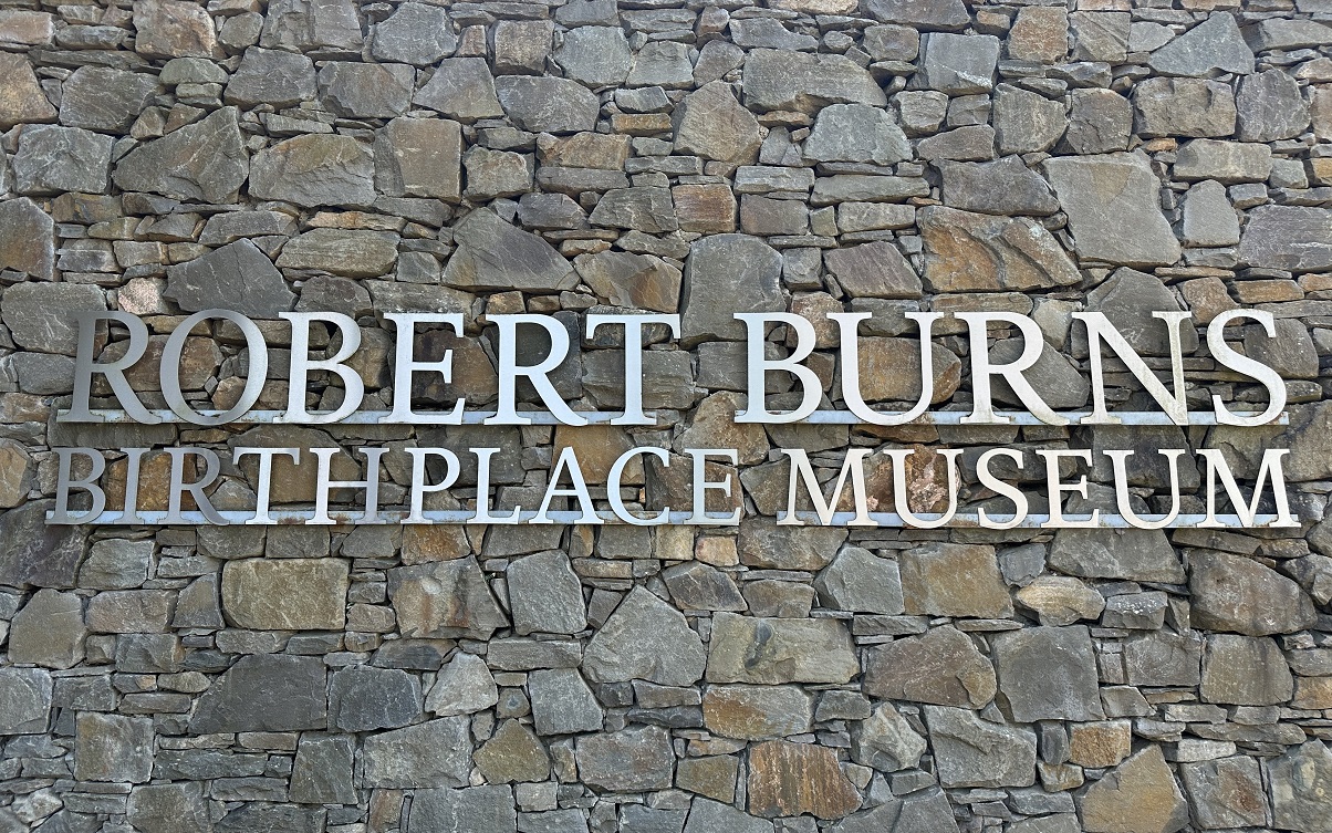 The entry sign at the Robert Burns Birthplace Museum visitor’s centre. Photos: Wayne Martin