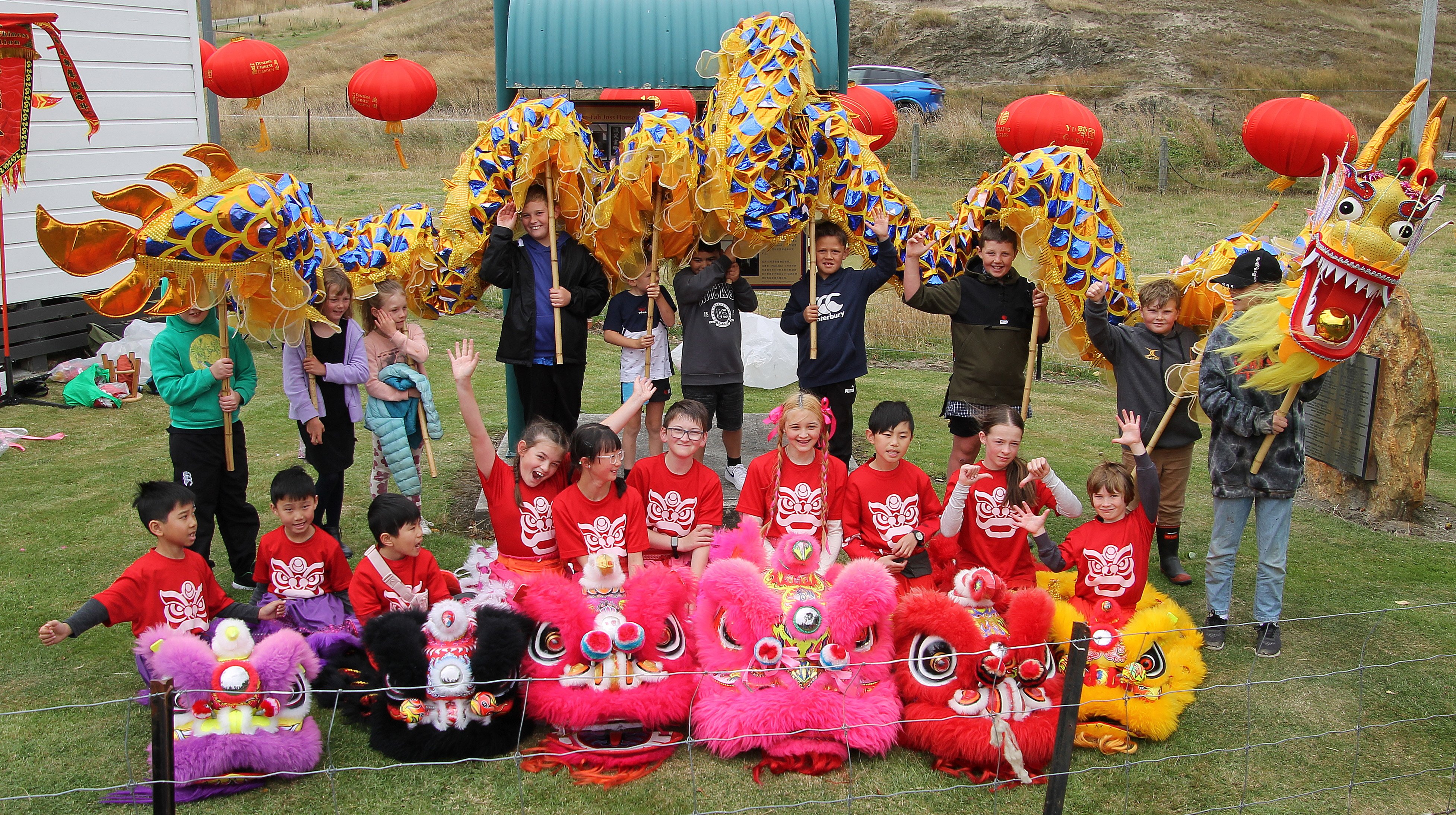 Lawrence Area School’s dragon joined Otago Southland Chinese Association lion dancers to ring in...
