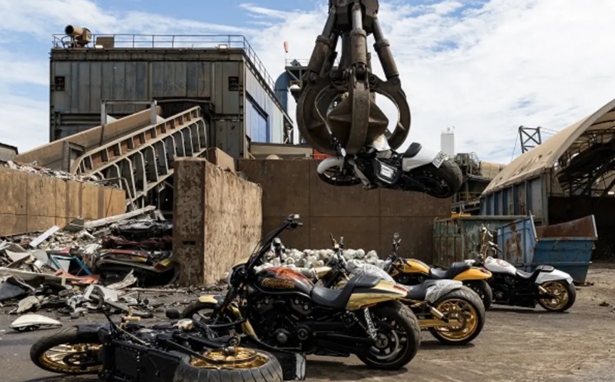 The distinctive motorbikes were destroyed after being seized in 2019. Photos: NZ Police