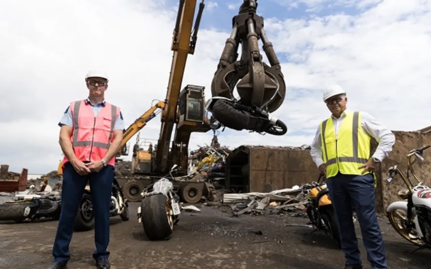 Police Commissioner Andrew Coster (L) and Police Minister Mark Mitchell were on hand when the...