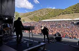 Simple Minds, led by Jim Kerr, on stage during the Gibbston Valley Winery Summer Concert on...