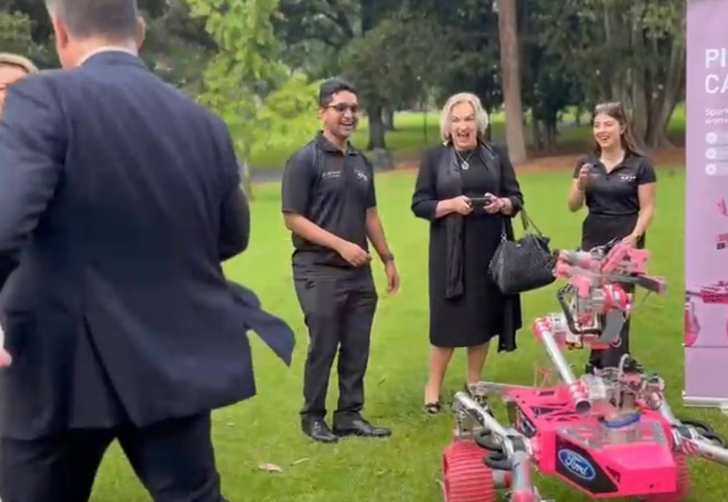 Australian Deputy Prime Minister Richard Marles evades Judith Collins piloting a Pink Mars Rover....