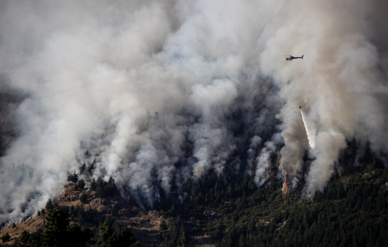 The scale of the fire yesterday. Photo: NZ Herald 