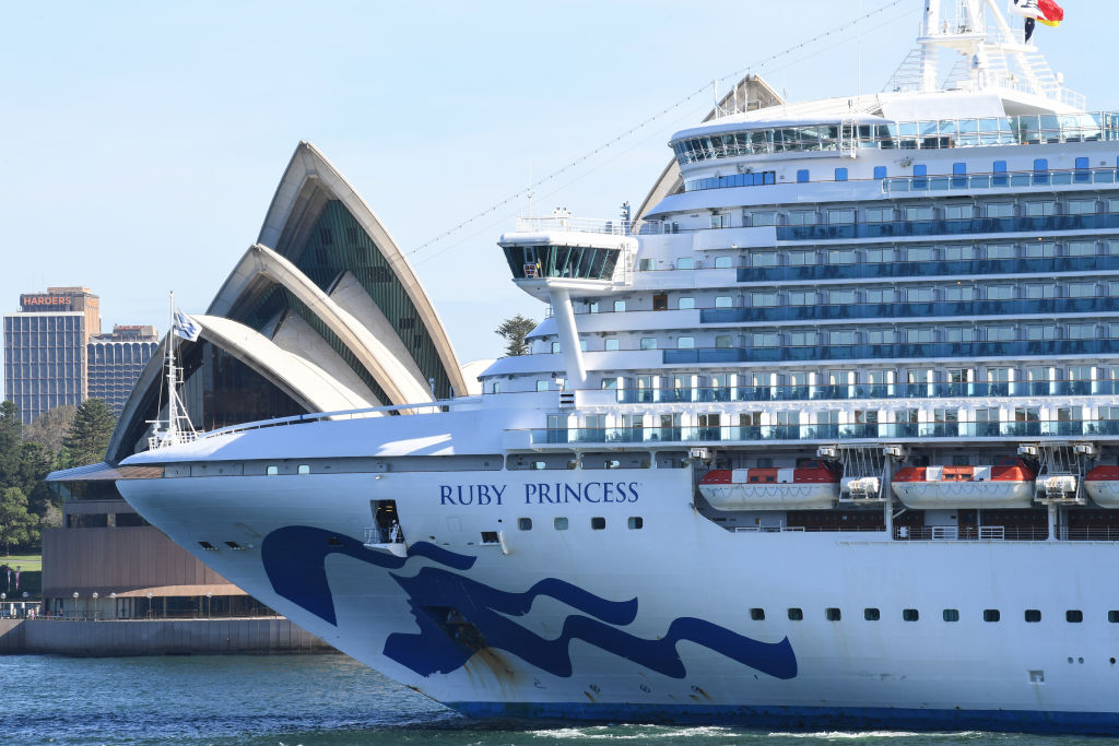 The Ruby Princess left Sydney on March 8 for New Zealand and returned 11 days later. Photo: Getty...