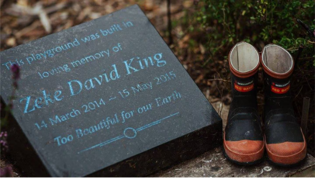 A plaque to Zeke King has been placed in the playground. Photo: NZ Herald
