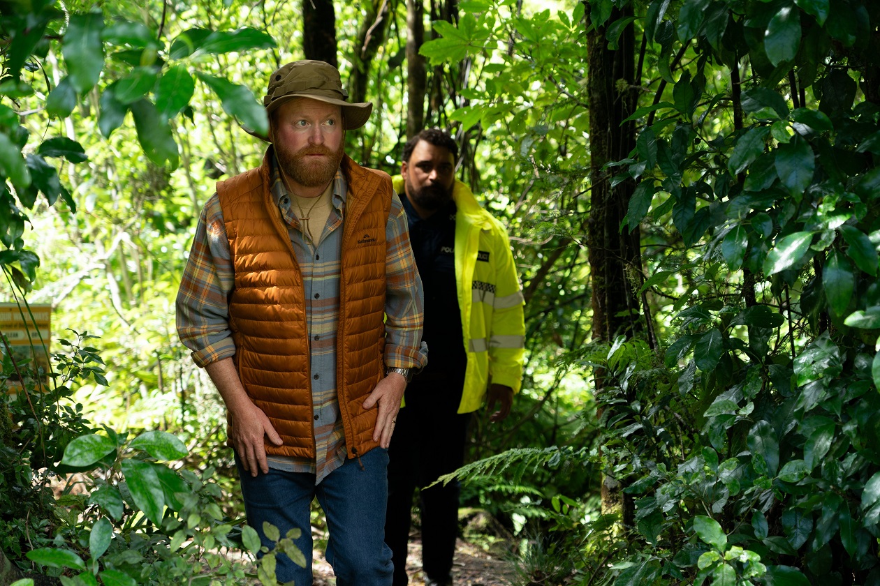 Byron Coll ventures into the bush as struggling father Hugh, in The Mountain. Photos: Madman