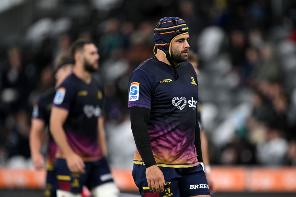 Highlanders captain Billy Harmon during the round one Super Rugby Pacific match against Moana Pasifika in Dunedin last month. Photo: Getty Images