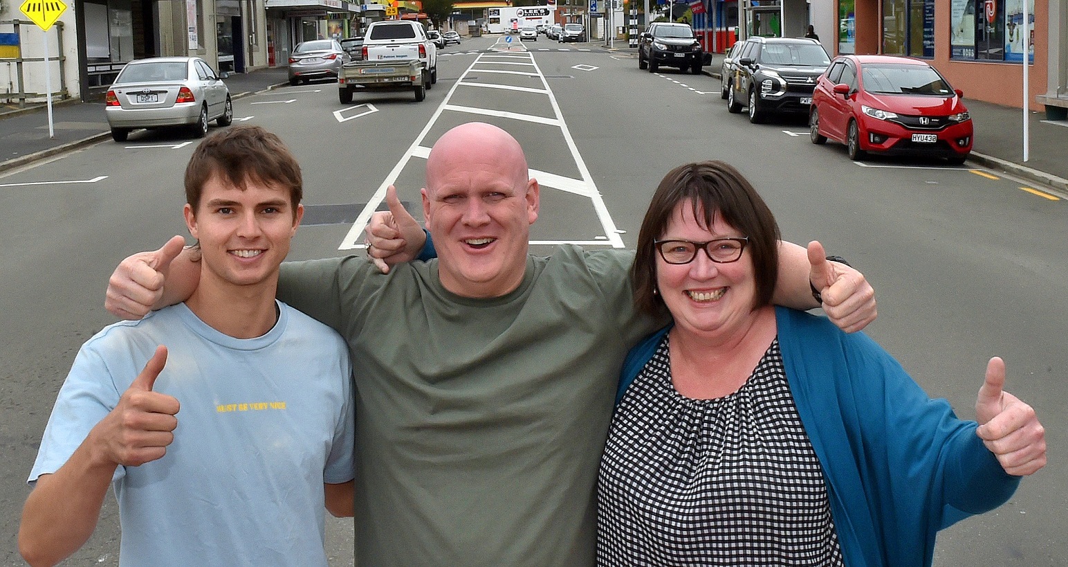 Greater Green Island Community Network members (from left) Noah Scott, Ben McKenzie and Melanie...