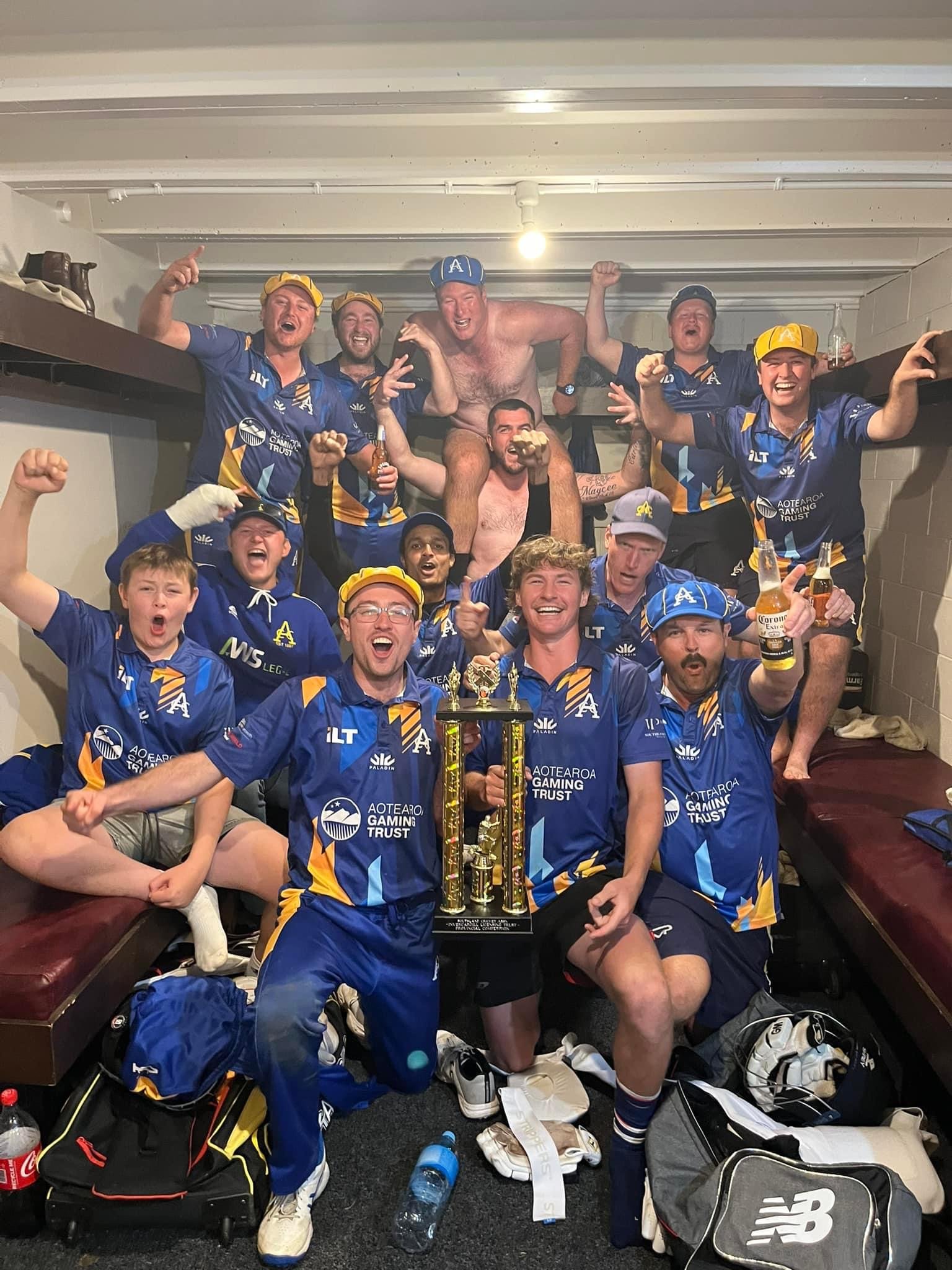 Appleby celebrate winning the Southland premier 50-over final on Saturday. Photo: supplied