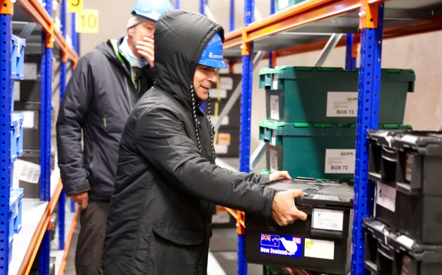 Dr Kioumars Ghamkhar delivers some of the seeds to the vault in the remote Arctic Svalbard...