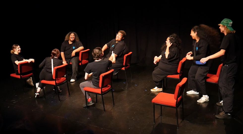 The cast of Sexwise perform in front of an invited audience at Dunedin's Allen Hall Theatre. ...