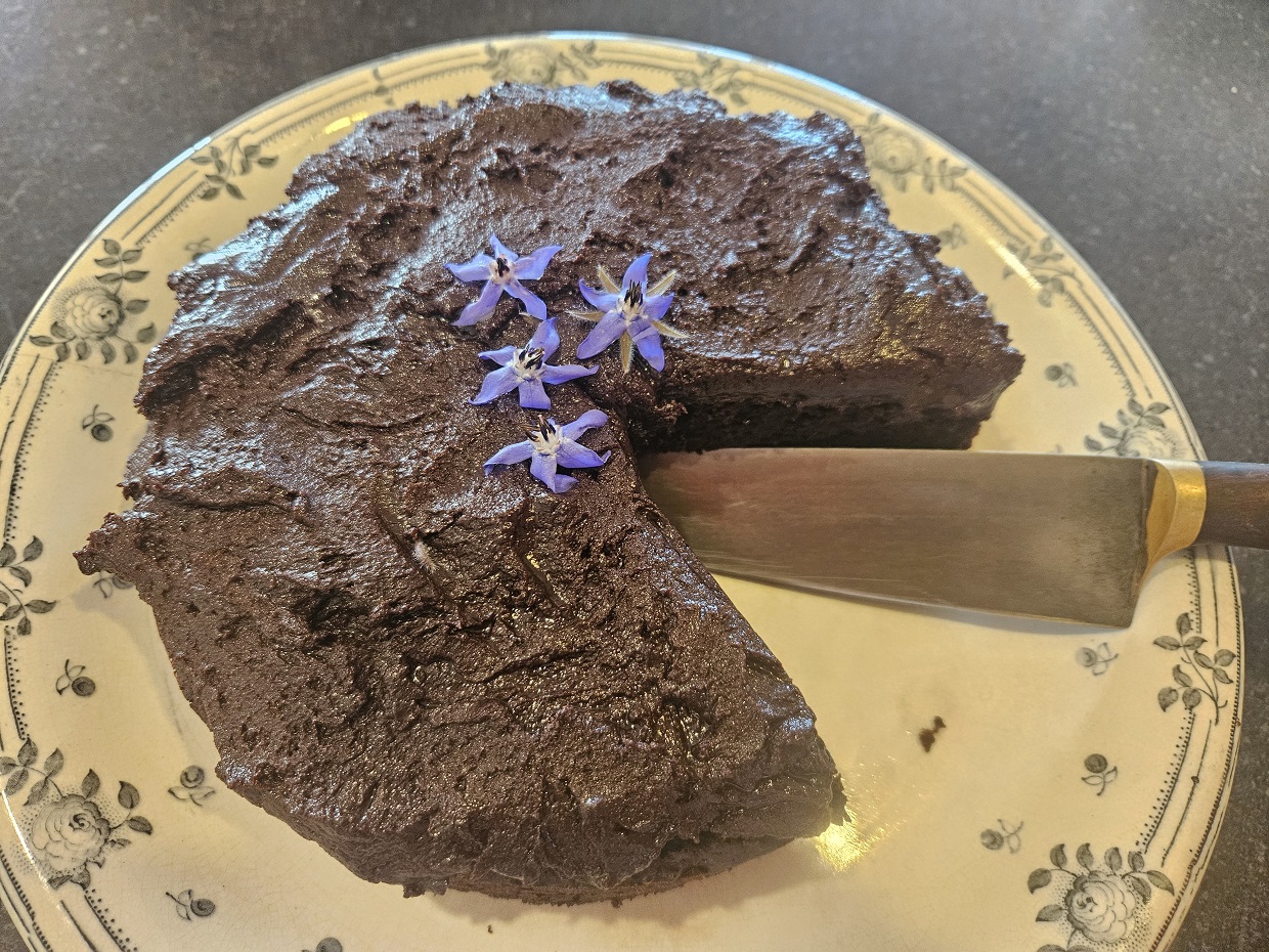 Sublime zucchini-flour chocolate cake, a seriously delicious way to use your burgeoning crop....