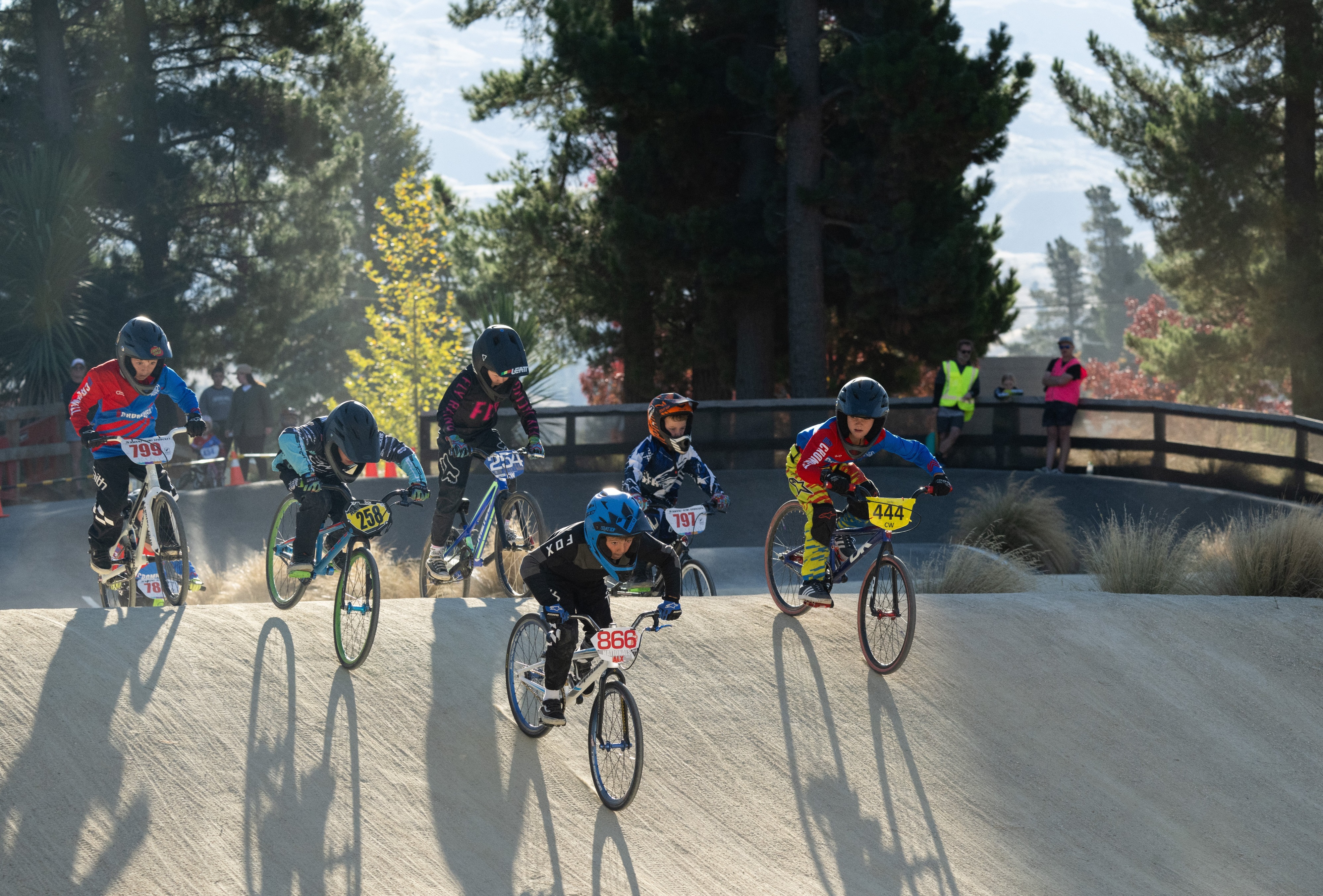 Riders take part in the Cromwell BMX Club Easter Monday Racing at the Cromwell Bike Park. The...