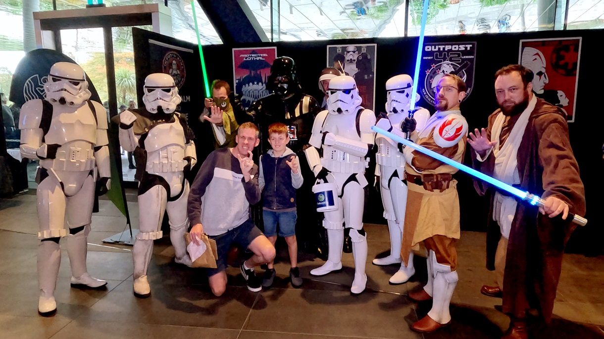 Outpost 42 was a popular attraction for people wanting selfies, and raising money for charity at...