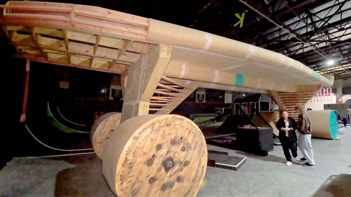 Some downtime saw the team build what they claim is the world's largest skateboard, which they...