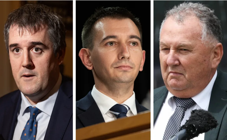 The ministers with the powers - from left, Chris Bishop, Simeon Brown and Shane Jones. Photo: RNZ