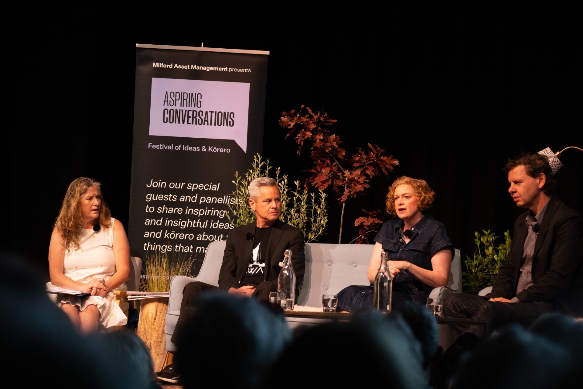 Speaking at Aspiring Conversations Festival on Saturday were journalists (from left) Kathryn Ryan...