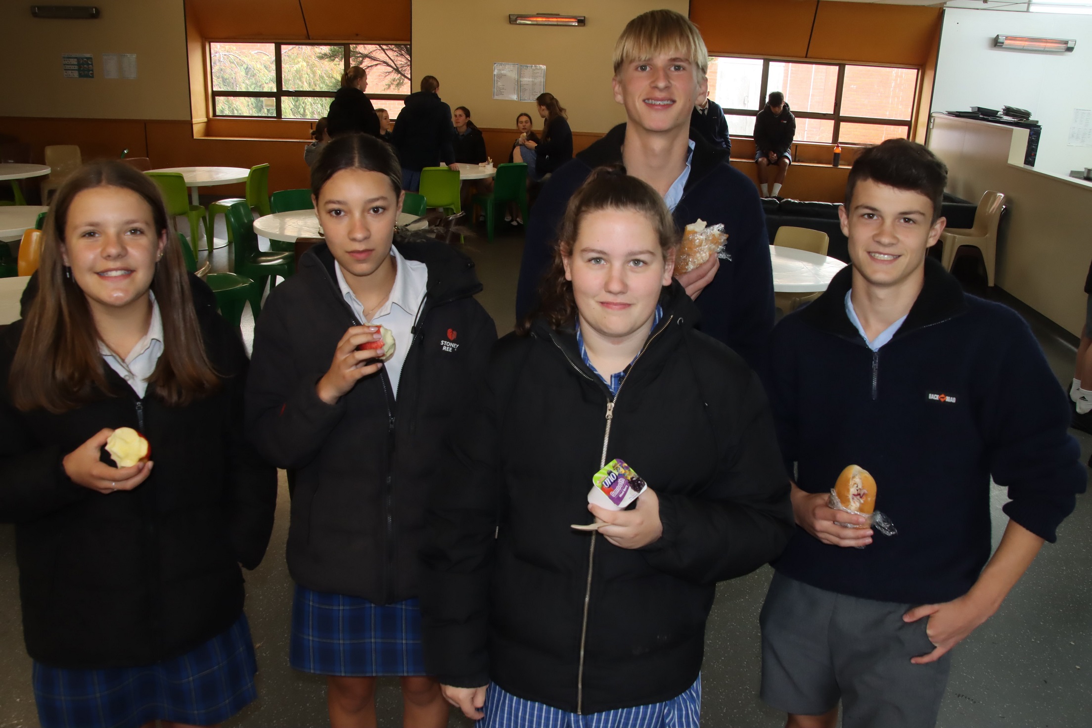 Enjoying a selection of food as part of the government’s Ka Ora, Ka Ako Healthy School Lunches...