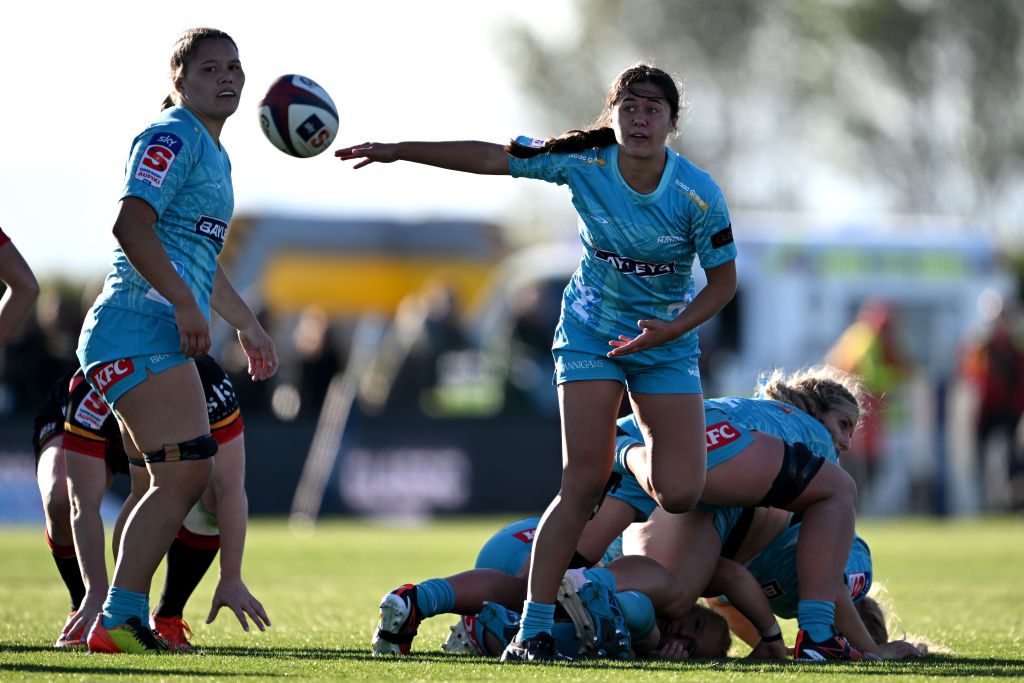 Matatū's Maia Joseph (centre) has been awarded her first Black Ferns contract. PHOTO: GETTY IMAGES