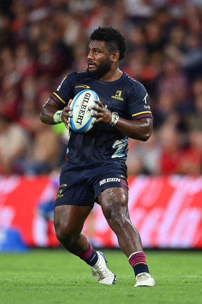 Timoci Tavatavanawai of the Highlanders in action during the round nine Super Rugby Pacific match...