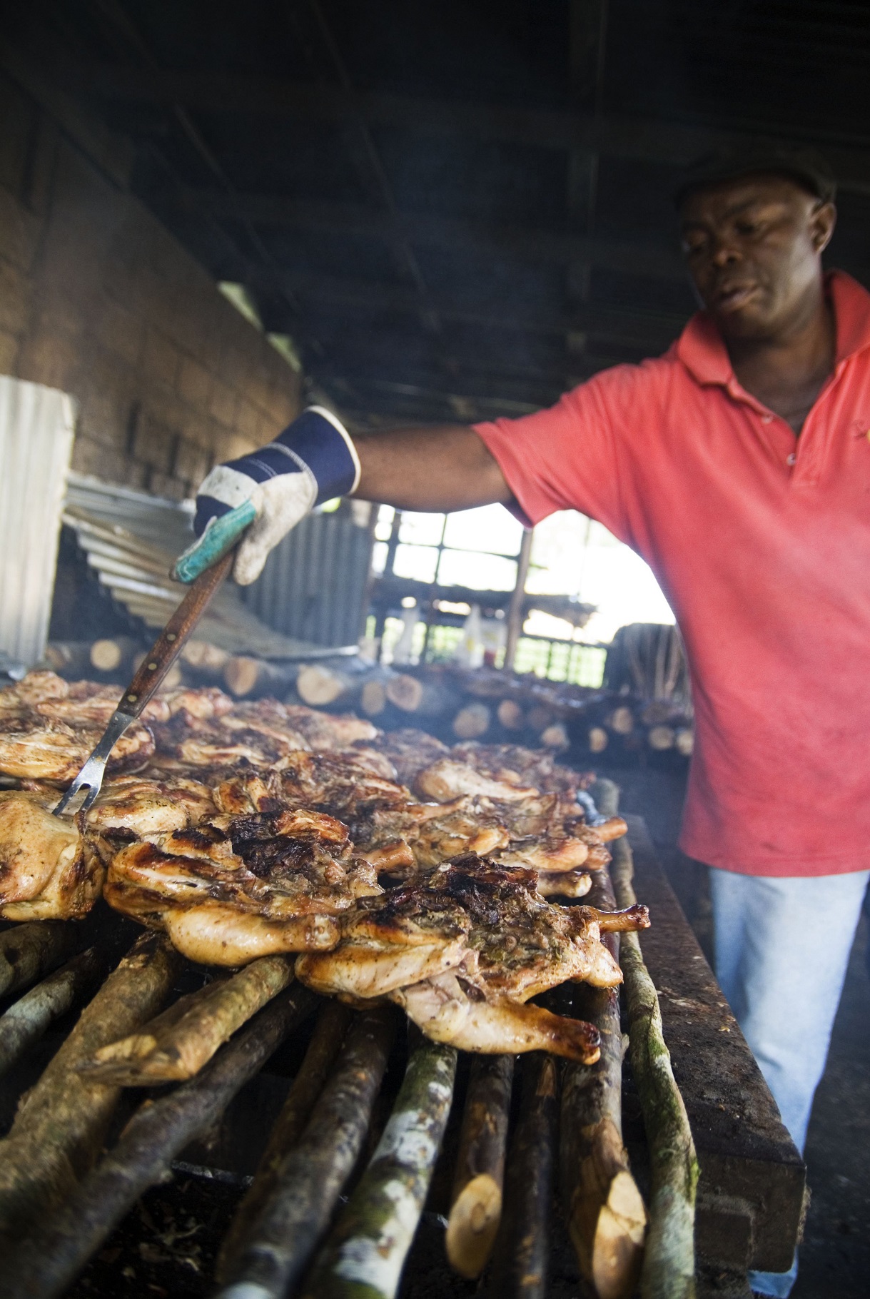 Time to place your order for jerk chicken or pork at Scotchies. Photo: Paul Marshall