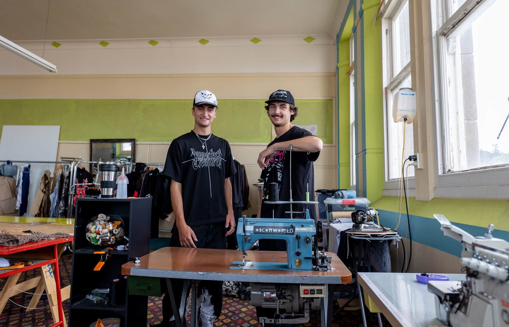 Ethan Cruise (left) and Jonty Blakely in their King Edward Court studio. Photo: Shane Gilchrist