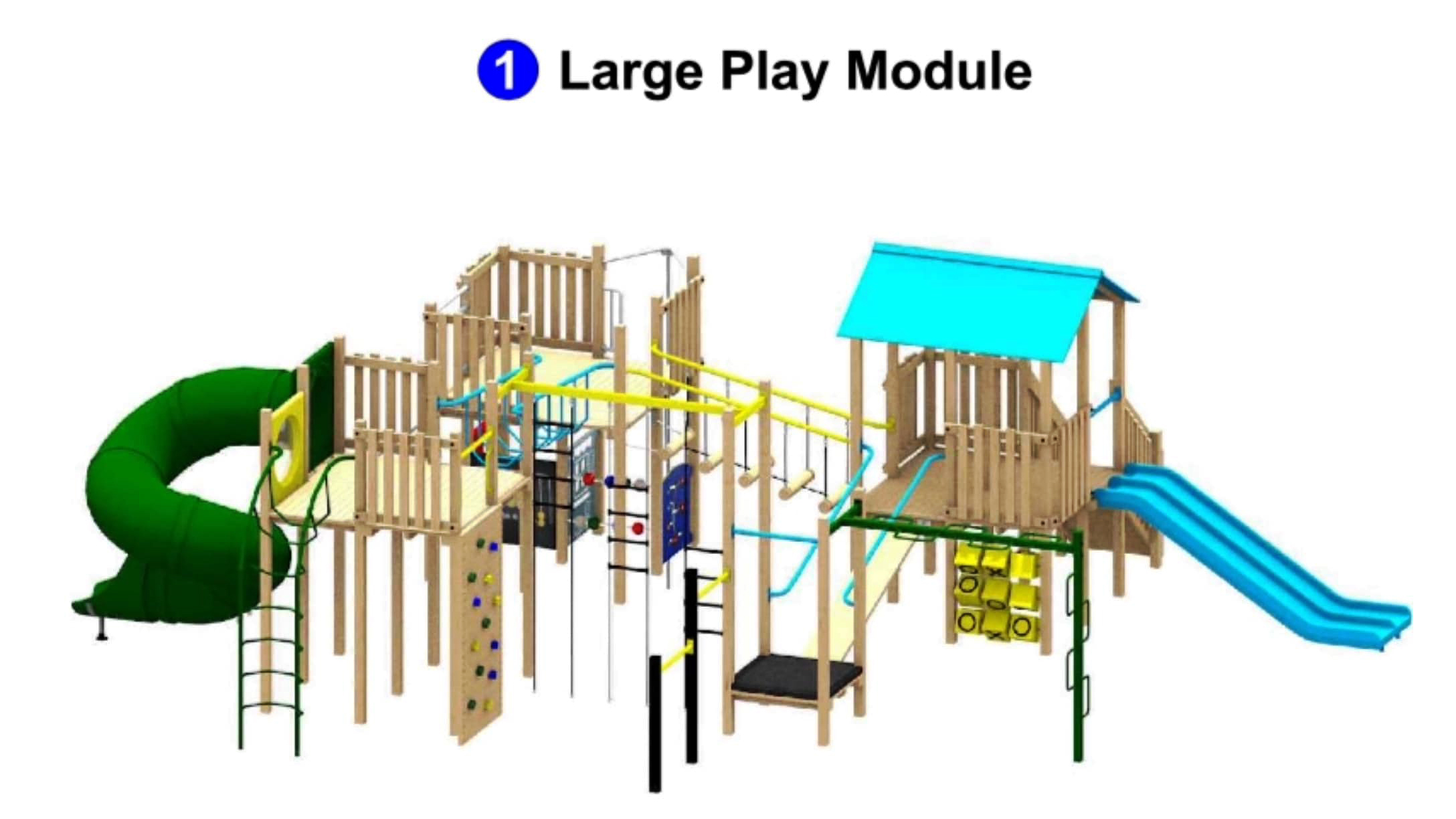 A supplied image of the large play module scheduled to replace the Thomson Park fort-playground. 