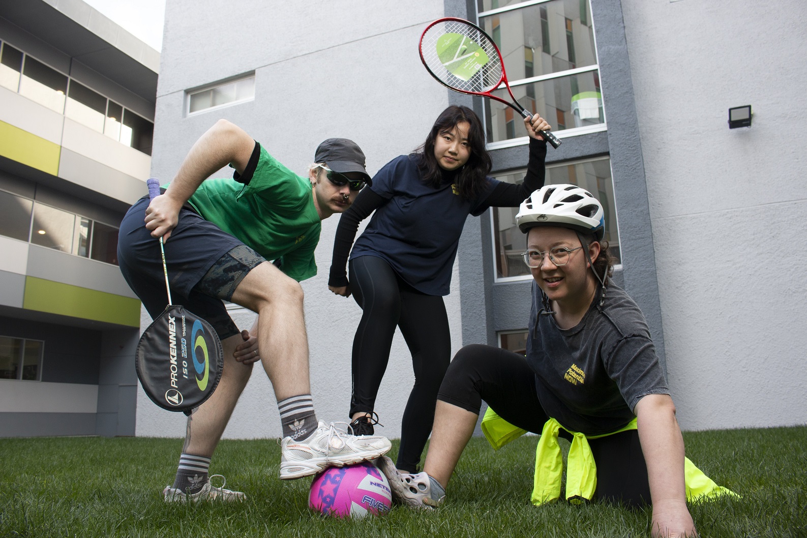 Matt Joils, Samantha Cheng (centre) and Sophie Sutherland like to take a playful approach to...