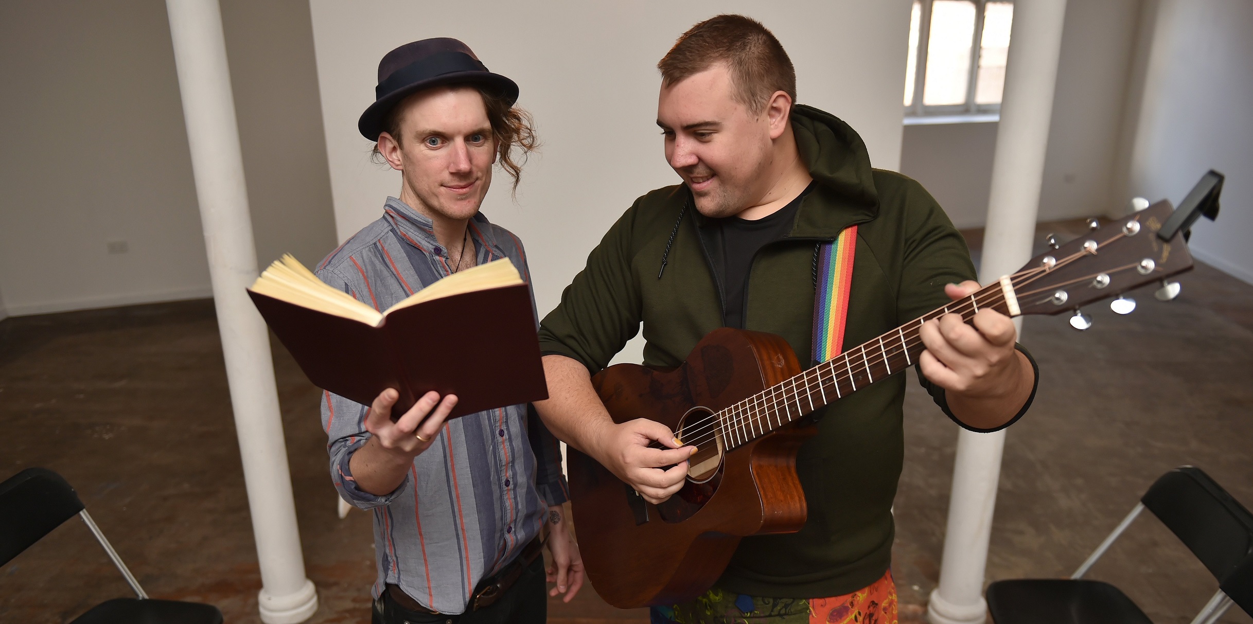 Alex Wright (left) and Phil Grainger perform Orpheus in Dunedin in 2019. Photo: Gregor Richardson
