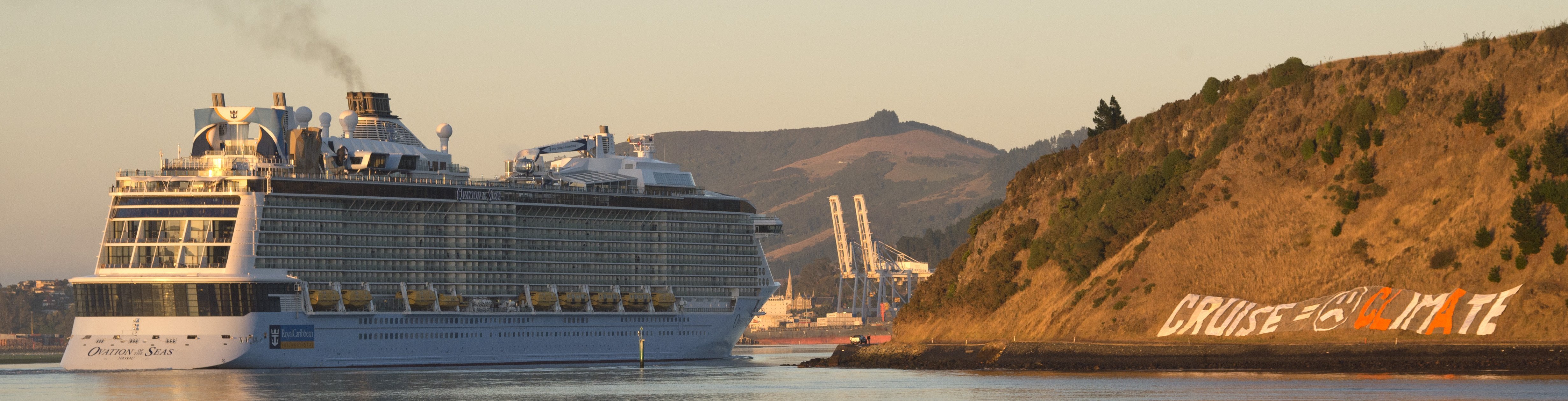 Early risers on the last cruise ship of the season, 'Ovation of the Seas', were greeted at dawn...