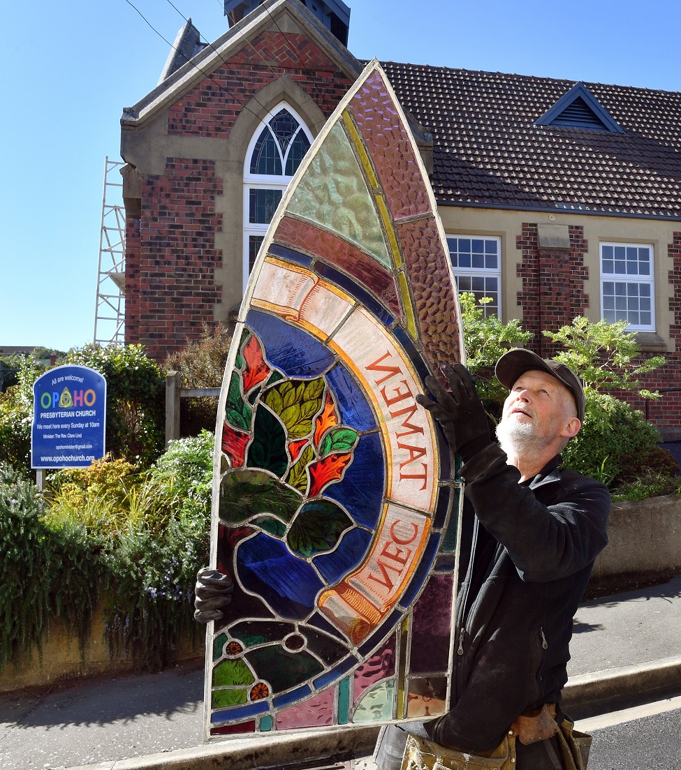 Stained-glass artist Peter Mackenzie is entrusted with restoring the window of the Opoho...