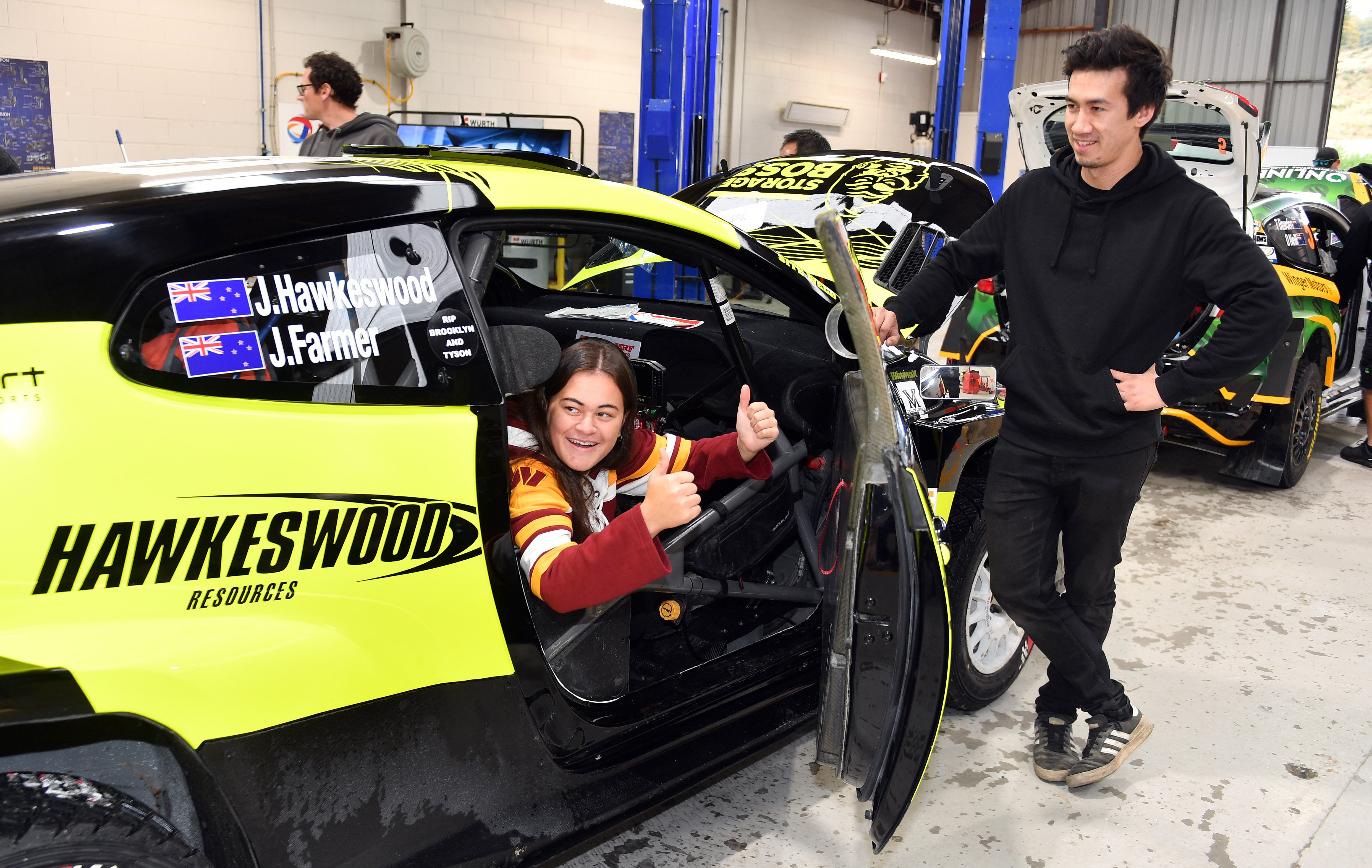 Otago Polytechnic level 3 automotive student Haylee Evans, 18, of Dunedin, tries Force Motorsport...