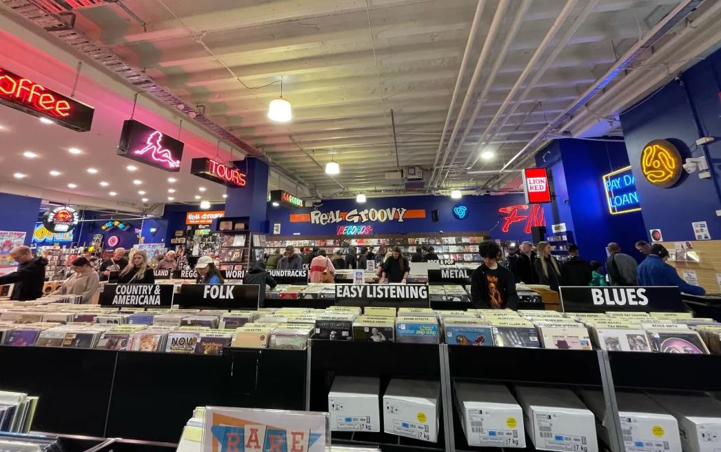 Shoppers at Real Groovy in Auckland. Photo: RNZ/Nik Dirga