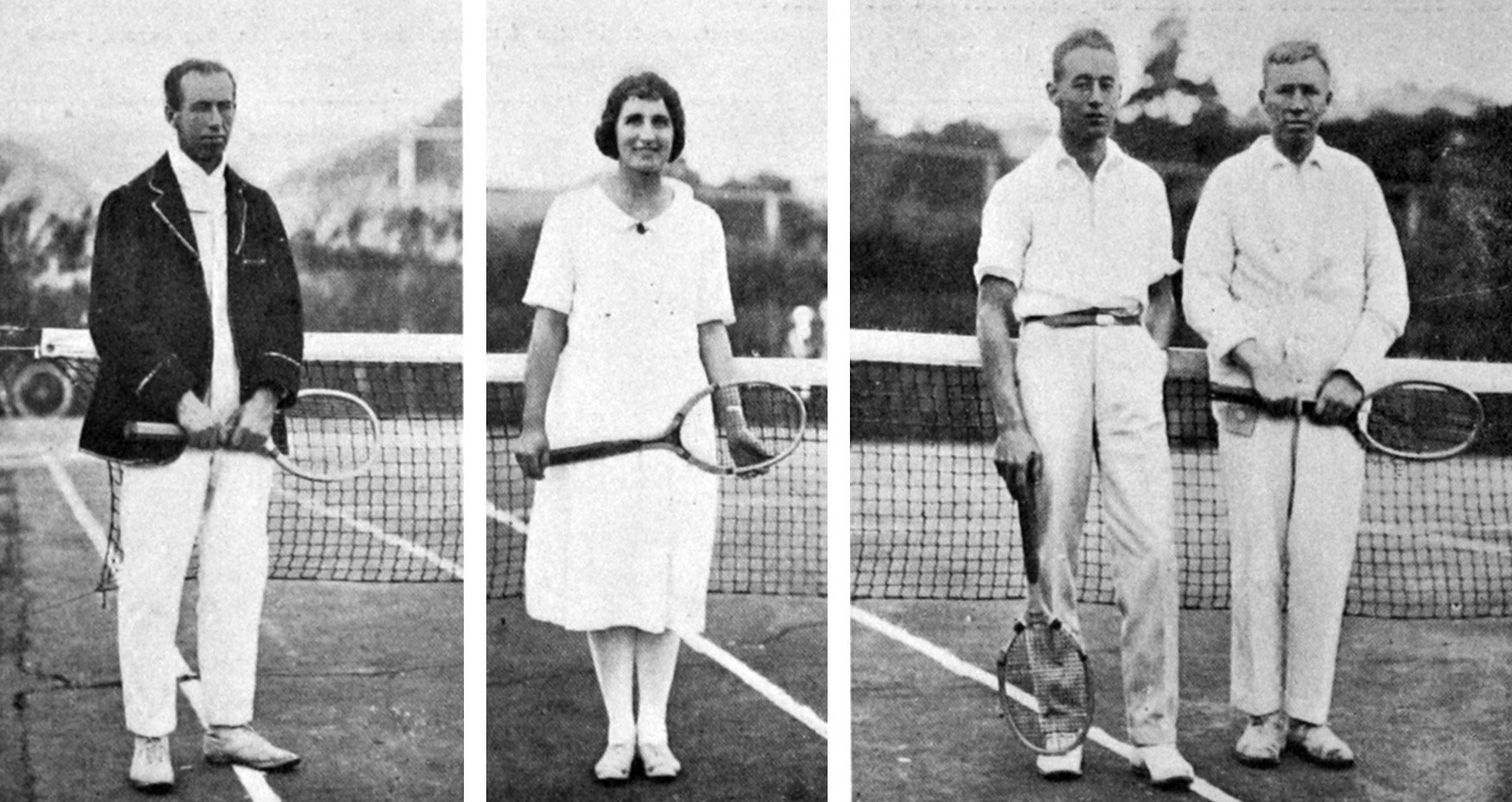 Otago Easter tournament tennis champions Mr W. Bray (men’s singles), Miss J. McLaren (ladies’...