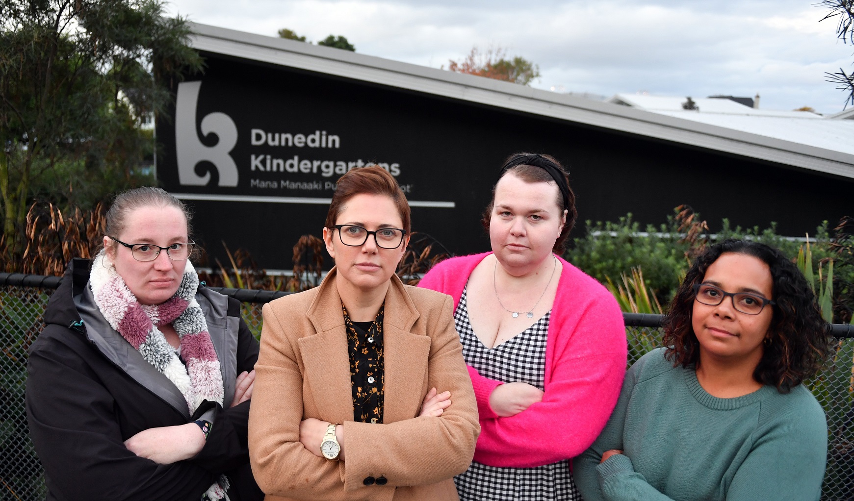 Unhappy kindergarten parents (from left) Sam Richardson, Corstorphine Kindergarten; Neresa Hall,...