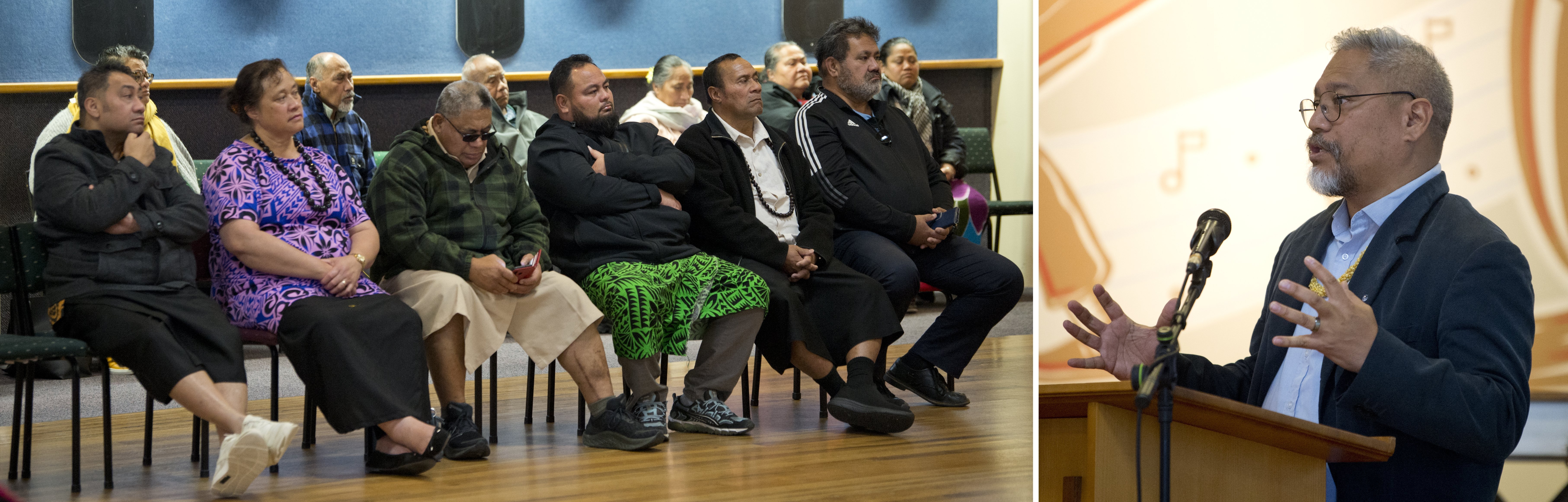 Green MP Teanau Tuiono discusses a Samoan citizenship Bill with a Dunedin audience on Saturday....