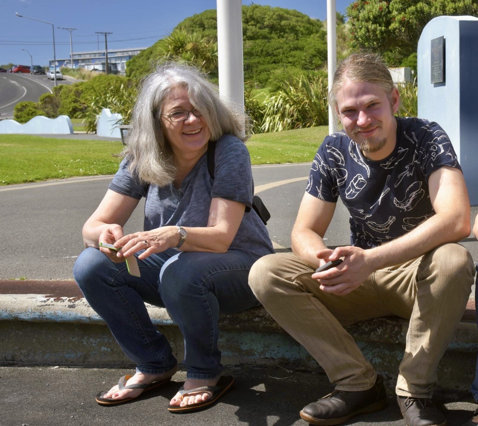 Hannes Bareiter relaxes with his mother Barbara. Photo: supplied