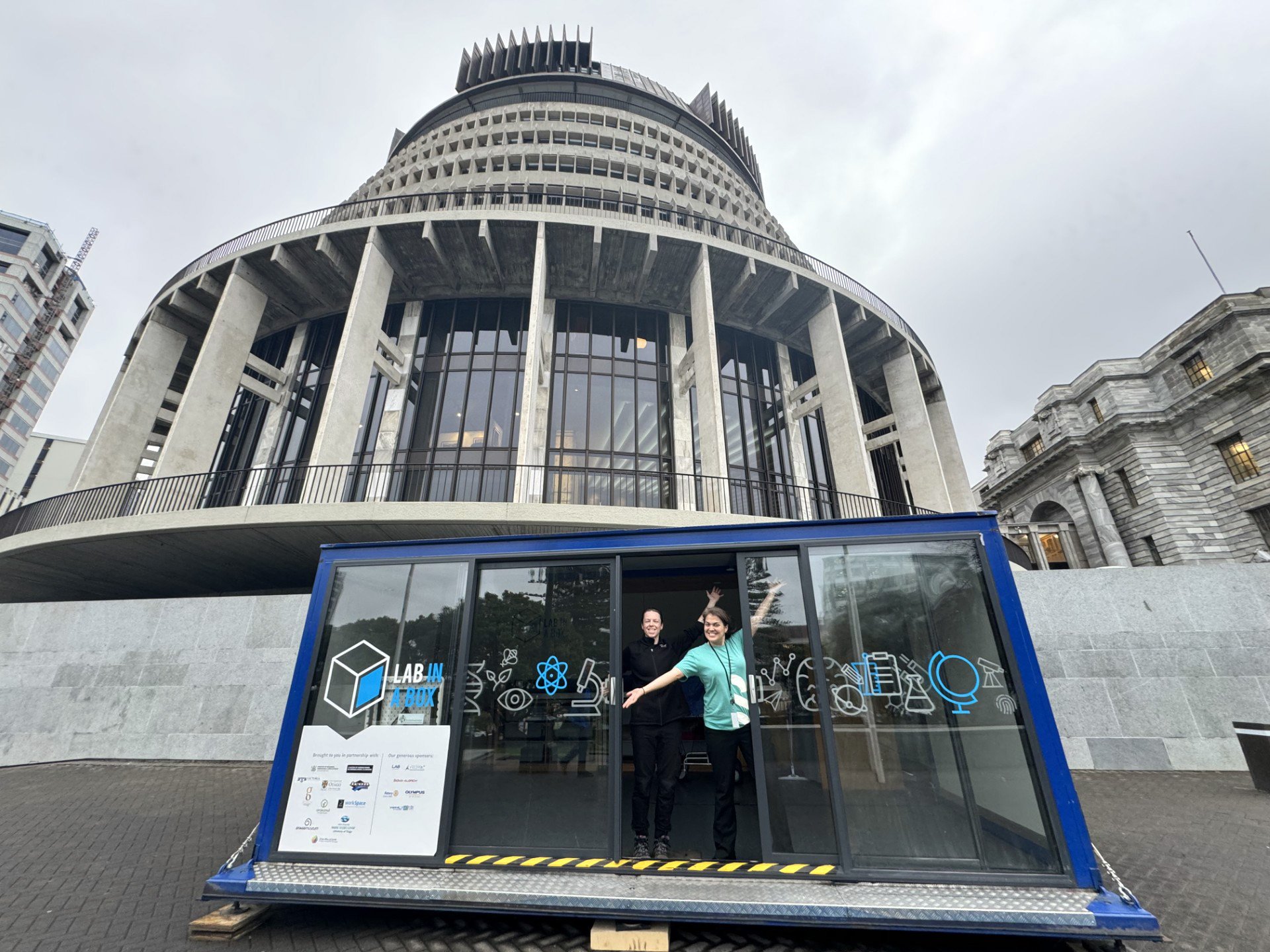 Tūhura Otago Museum staff Dr Marijn Kouwenhoven and Jessa Barder prepare to show off one of the...