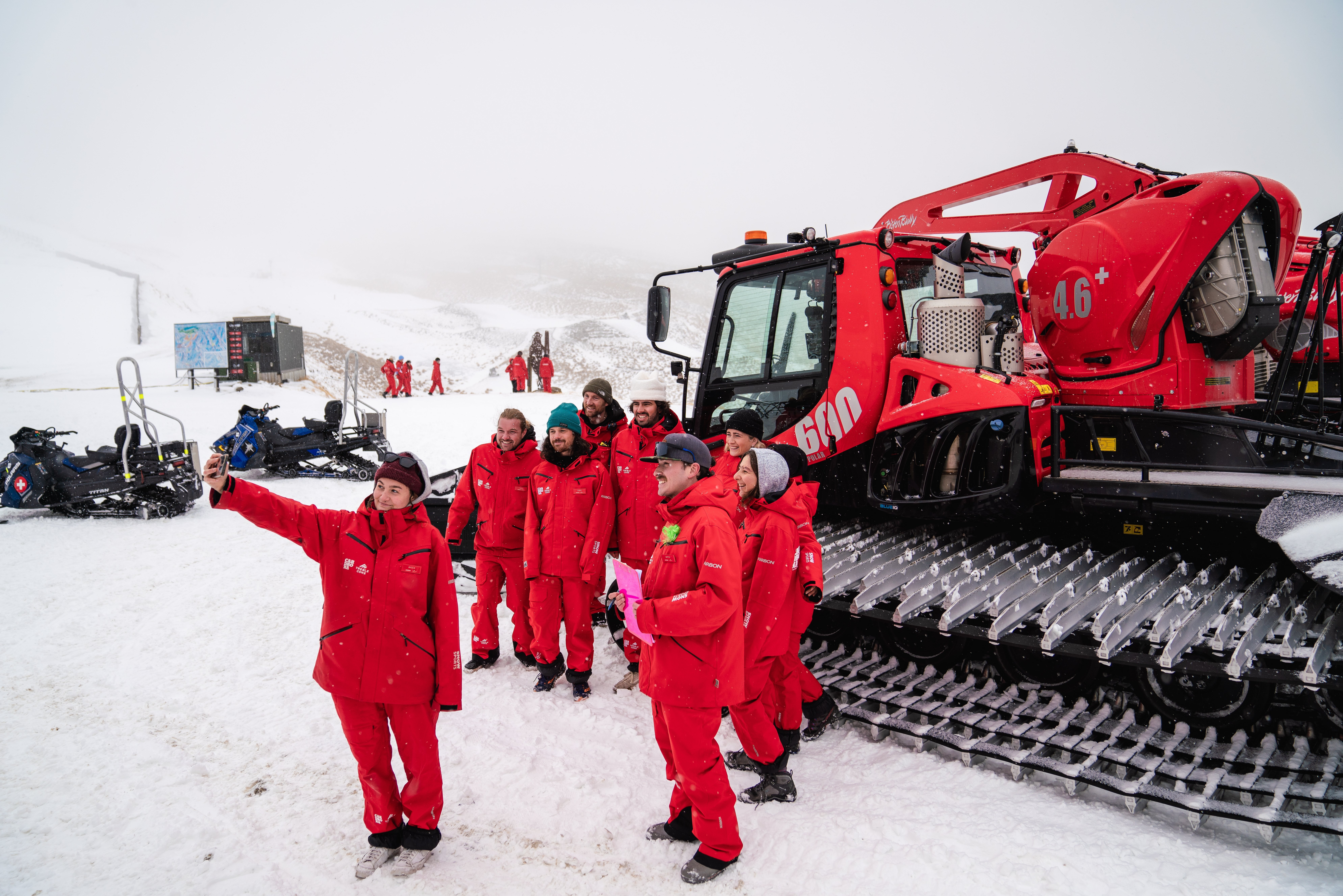 Snow Sports School instructors pose for a photo at Cardrona Alpine Resort on Thursday. PHOTO:...