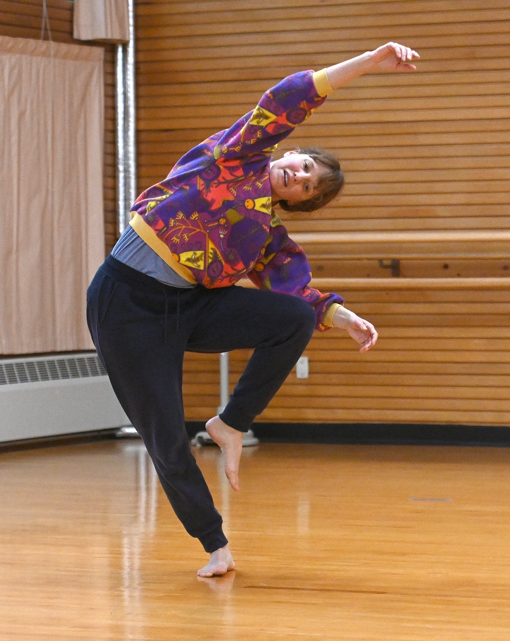 Choreographer Marcela Giesche teaches a dance workshop class in the Dance Gym Studio at the...