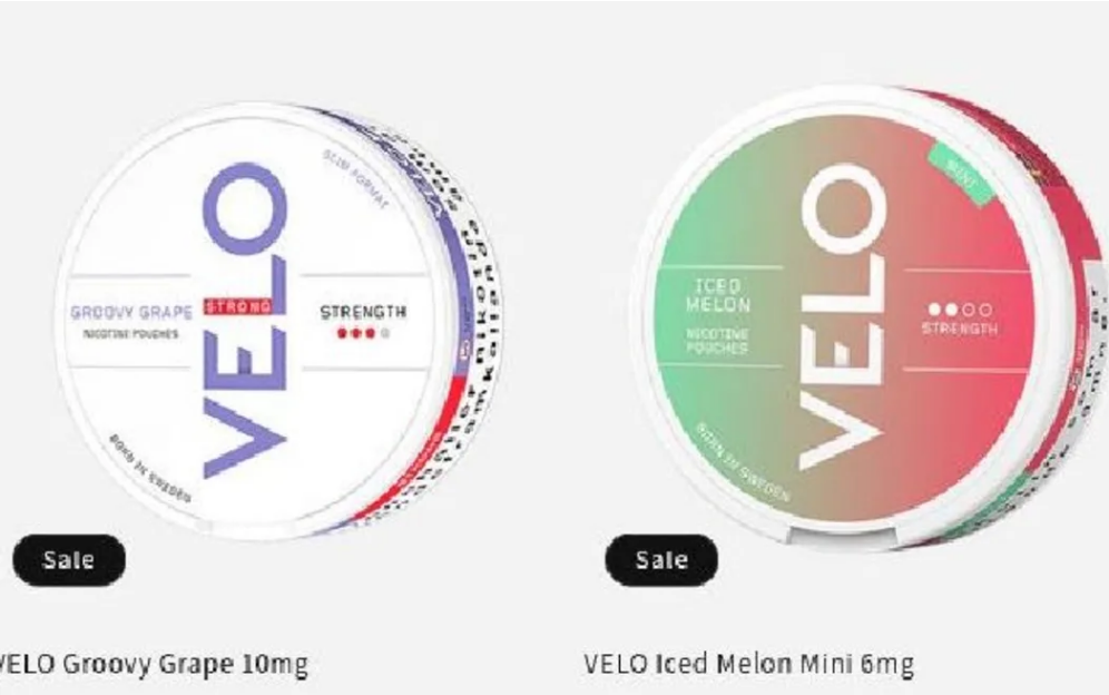 A screenshot of two of Zinger's boxes of nicotine patches which include flavours like Groovy...