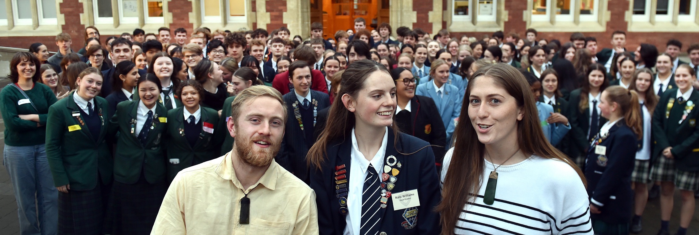 Discussing leadership in front of about 200 prefects from Otago schools at Otago Girls’ High...
