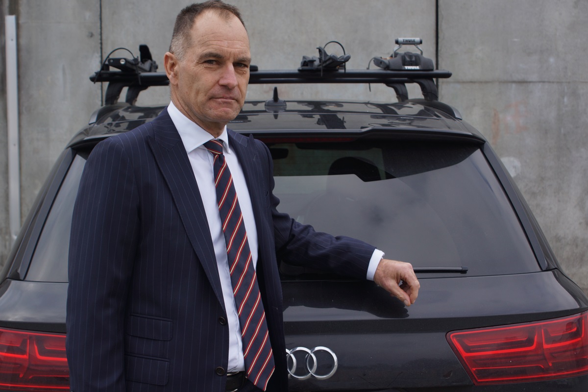 Warren Borlase discovered the nail that had caused a flat tyre on his Audi was from a nail gun....