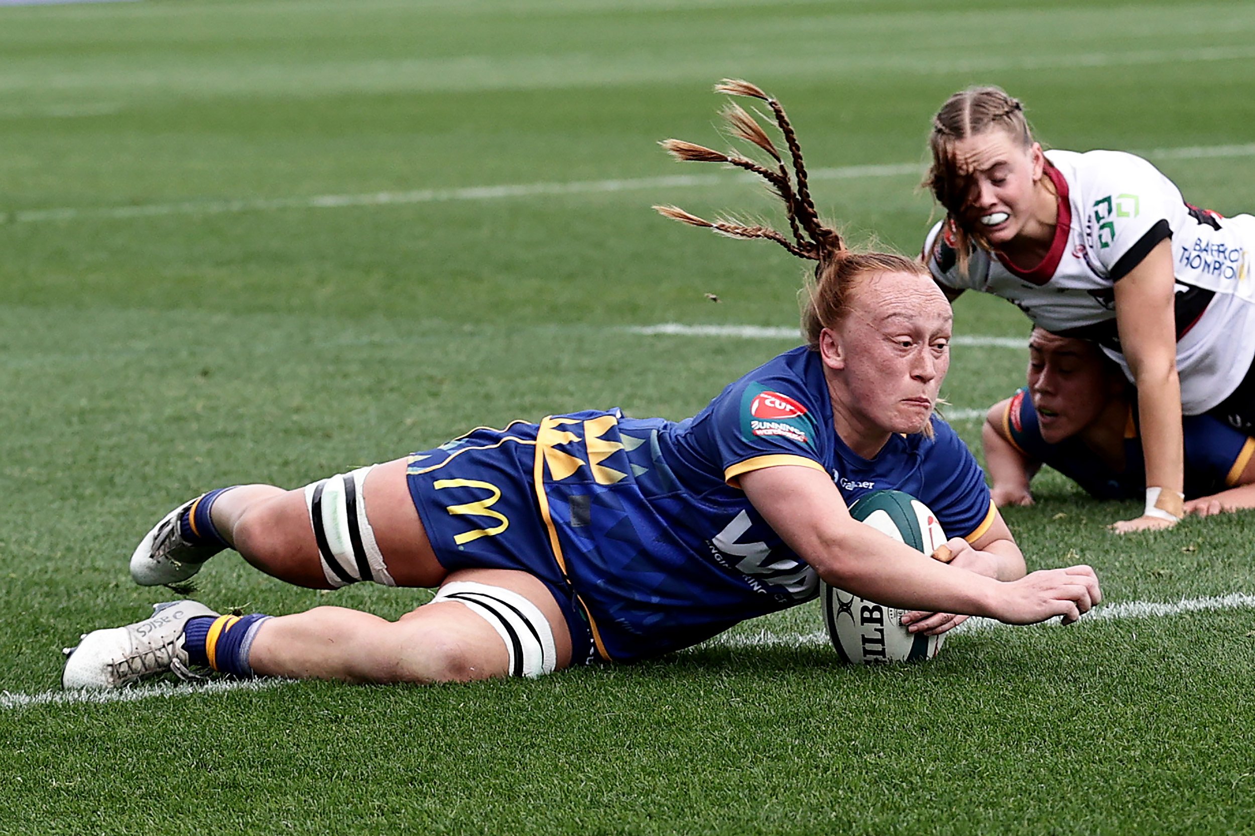 Zoe Frood scores for the Otago Spirit during her 50th Farah Palmer Cup appearance yesterday....