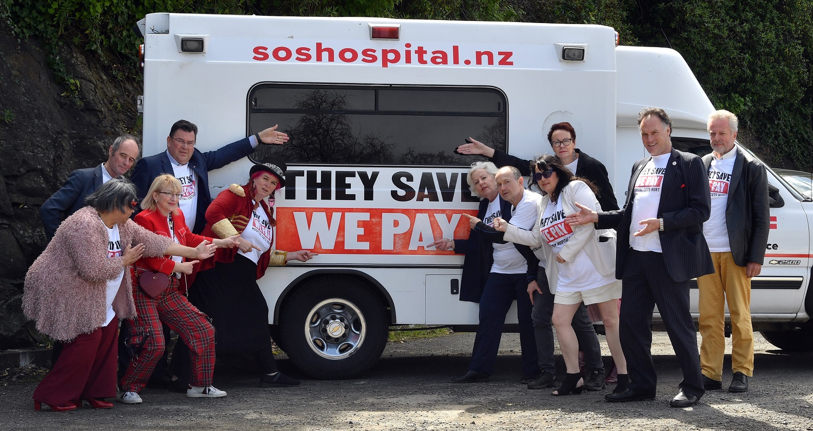 Dunedin city councillors are unusually united as they launch the ambulance "Cliff" on its journey...
